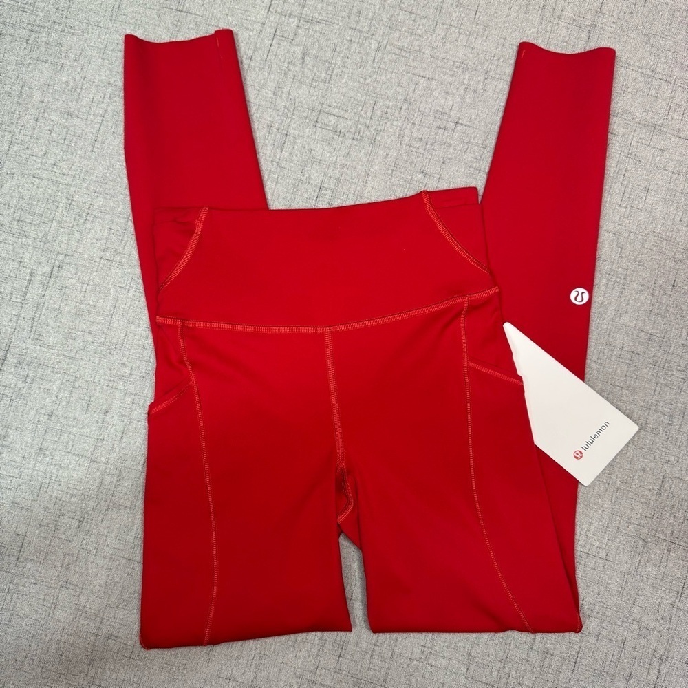 Lululemon Fast & Free High Rise Tights Leggings Reflective Dark Red Size 2 NWT - Picture 6 of 16